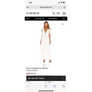 White Cain jumpsuit from revolve